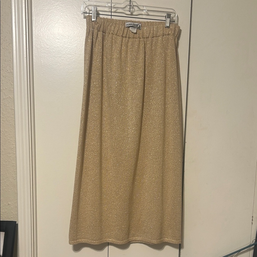 San Remo Elegant Gold Midi Skirt